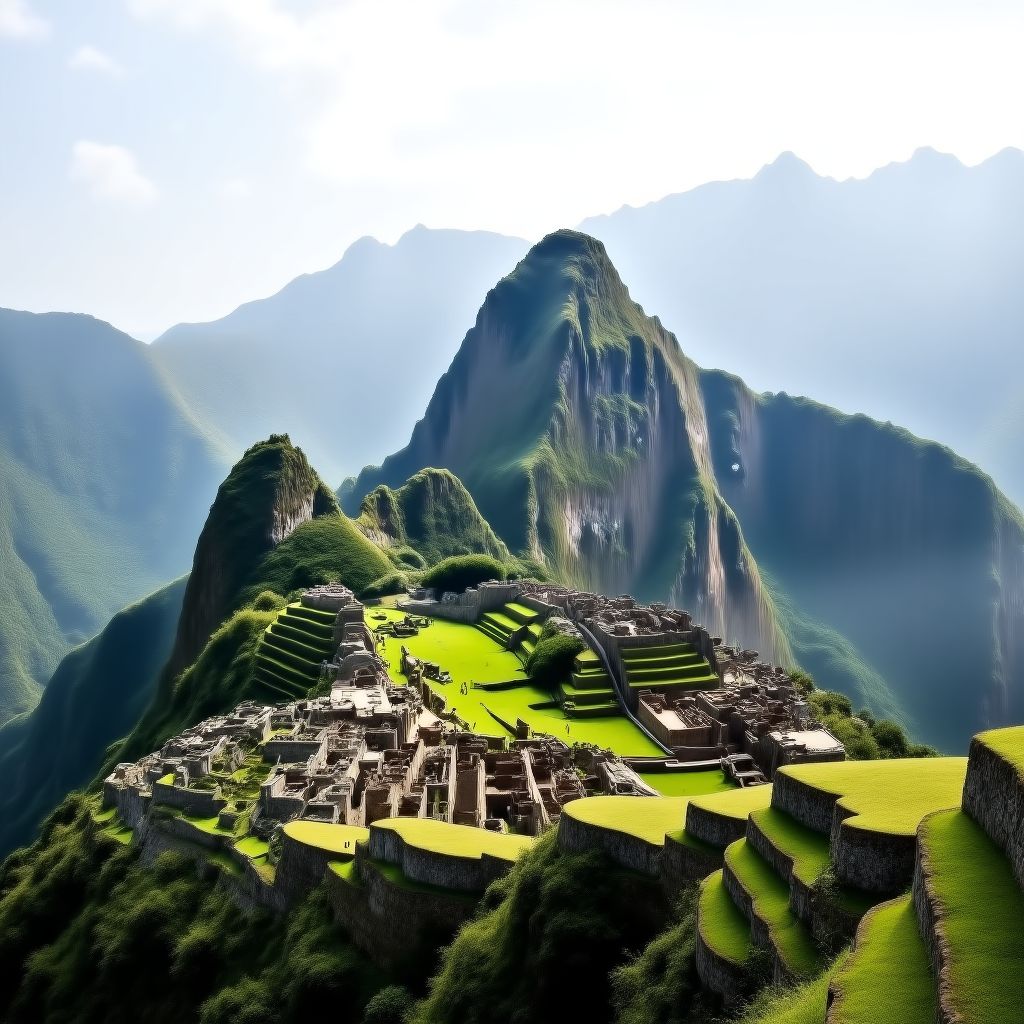 Machu Picchu w porannej mgle